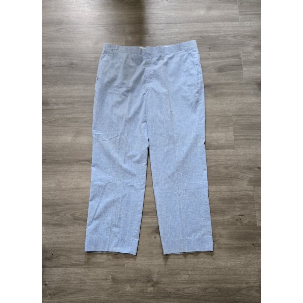 VTG Saturdays Gentlemens Britches Dress Trousers Linen 41x31 Made In USA Blue